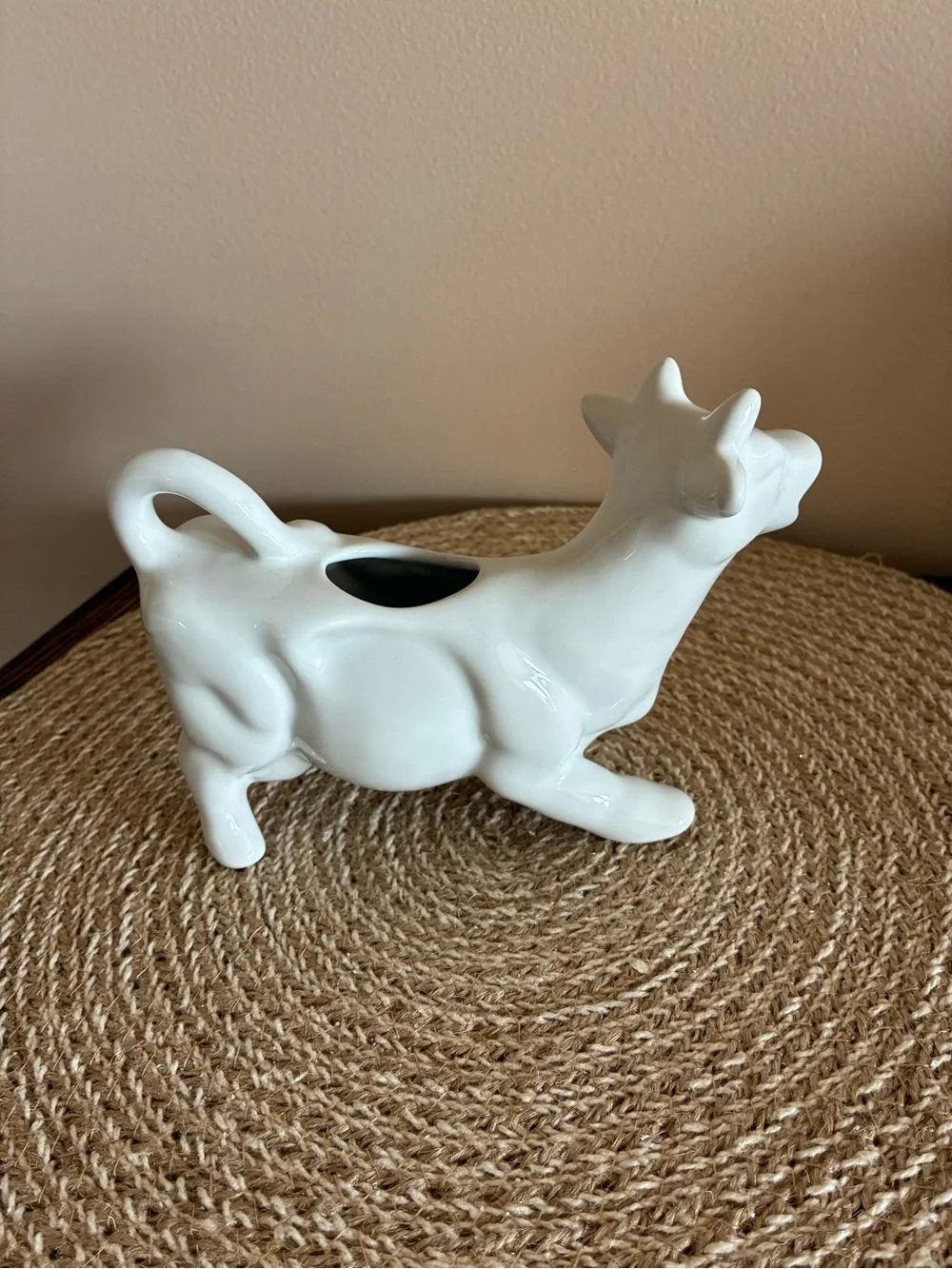 White Ceramic Cow Creamer/Decor EUC!
